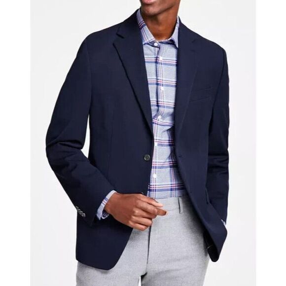 Michael Kors 4900133259 Men's Sz 44R Navy Classic-Fit Stretch Solid Blazers - Picture 11 of 12